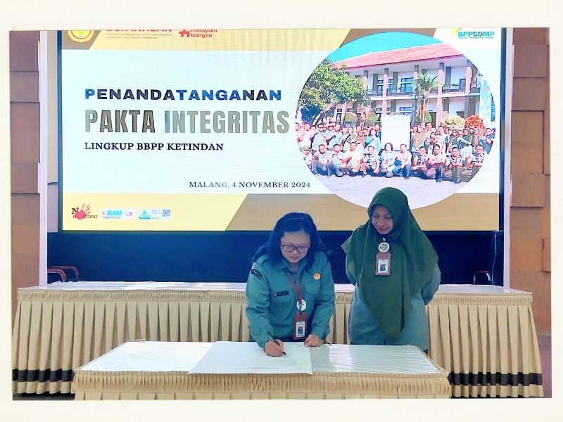 Penandatangan Pakta Integritas Lingkup BBPP Ketindan